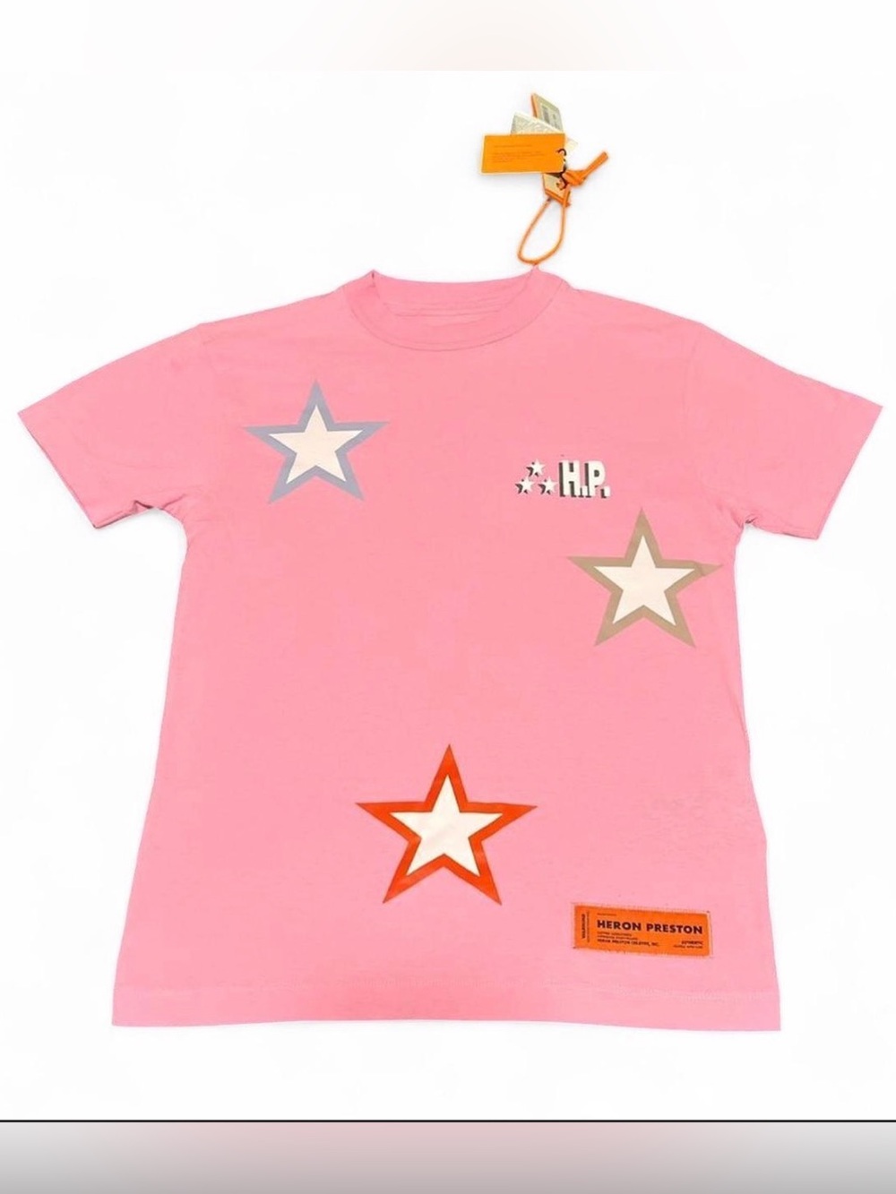 Heron Preston pink star tee, size XXS
